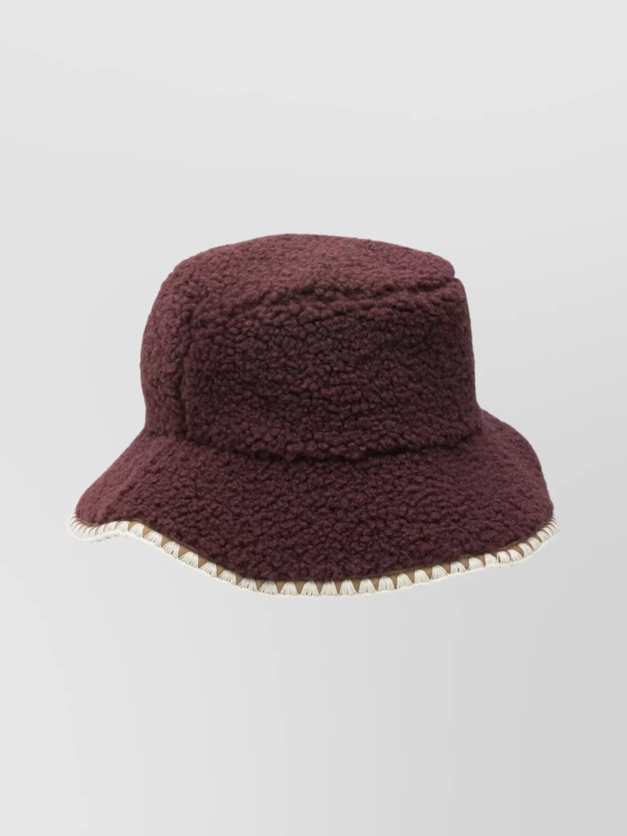 Ugg Wide Brim Textured Fabric Hat With Trim