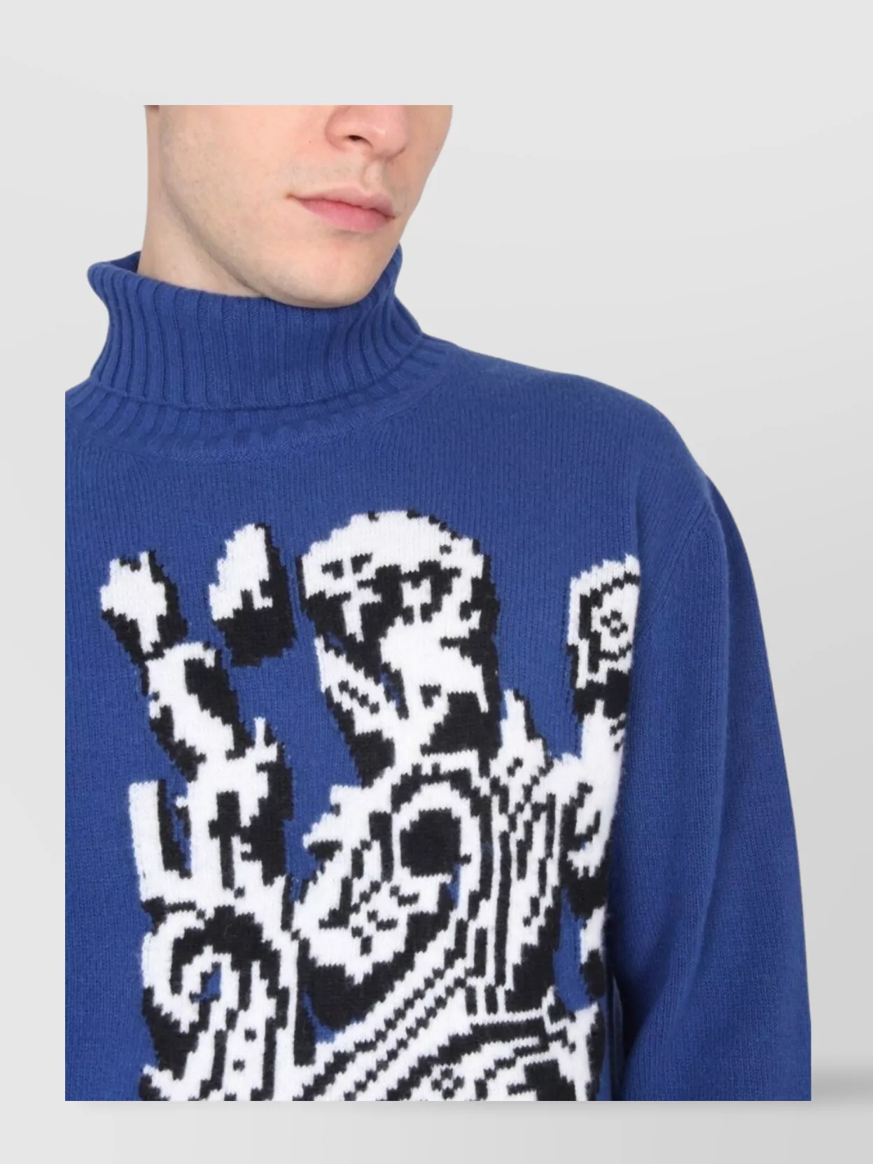 Etro Jacquard Turtleneck Sweater Inlaid