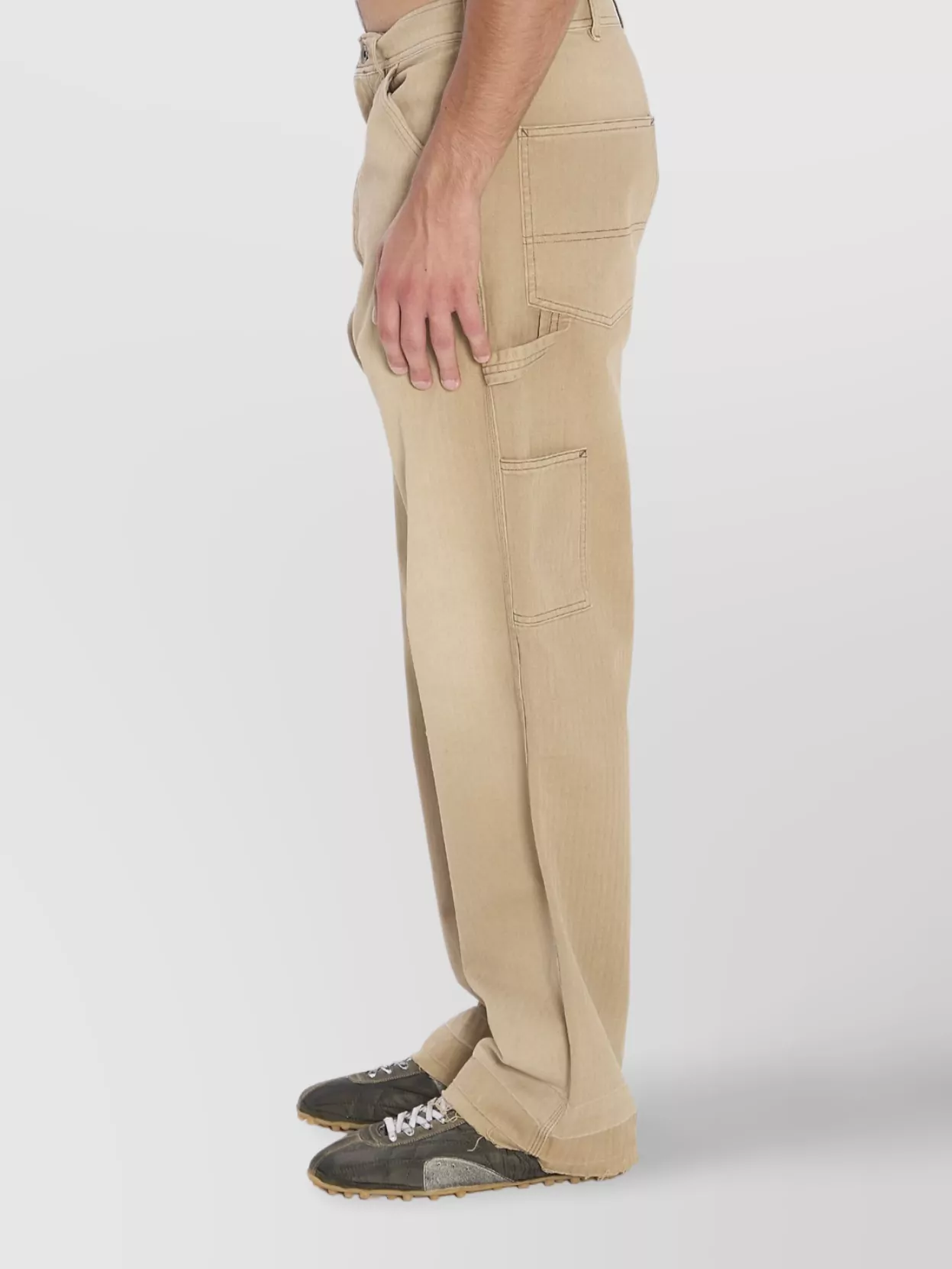 Maison Margiela Cargo Style Trousers Featuring Multiple Pockets In Nude
