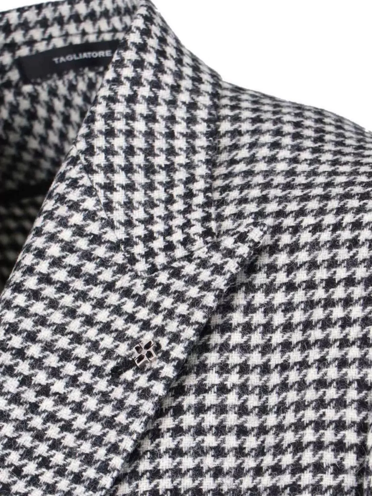 Tagliatore Double-breasted Houndstooth Blazer Button Detailing In Blue