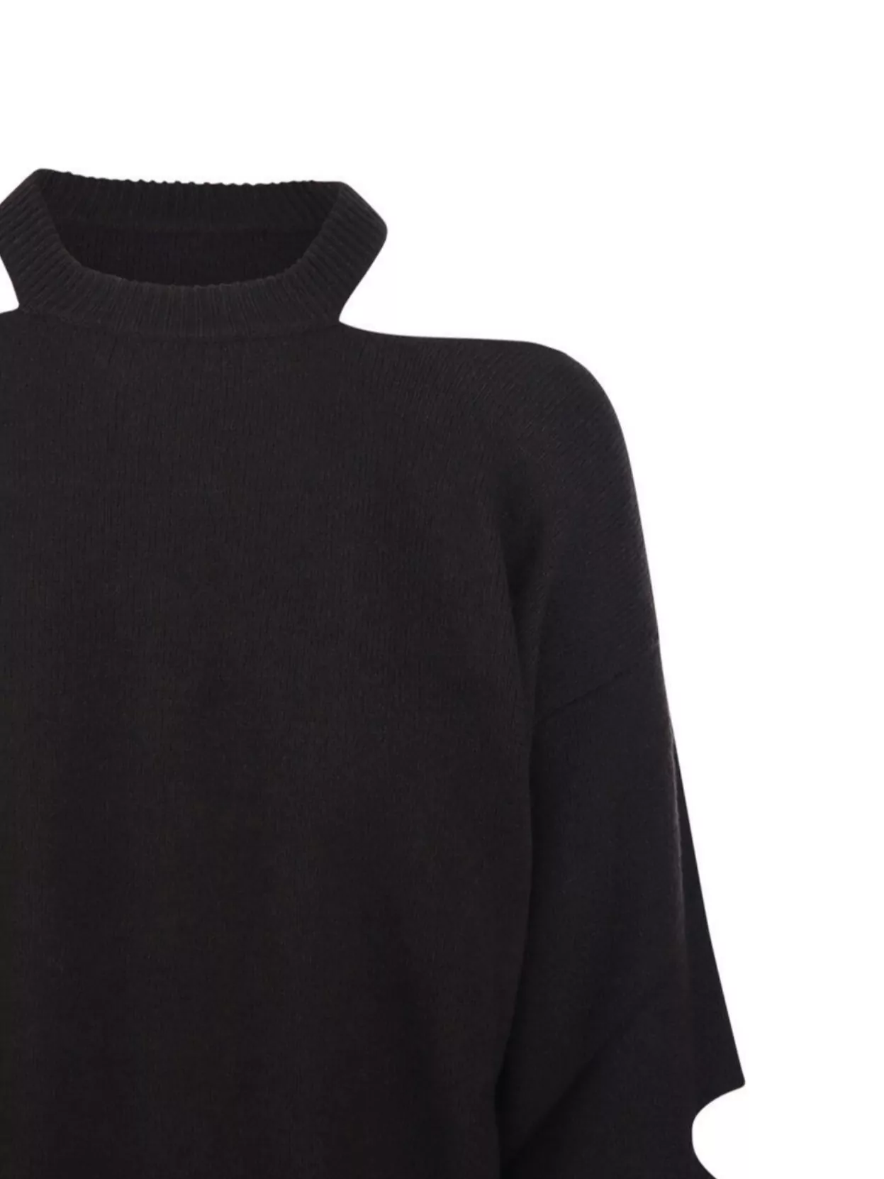 Federica Tosi Cut-Out Mock Neck Sweater With Ribbed Neckline