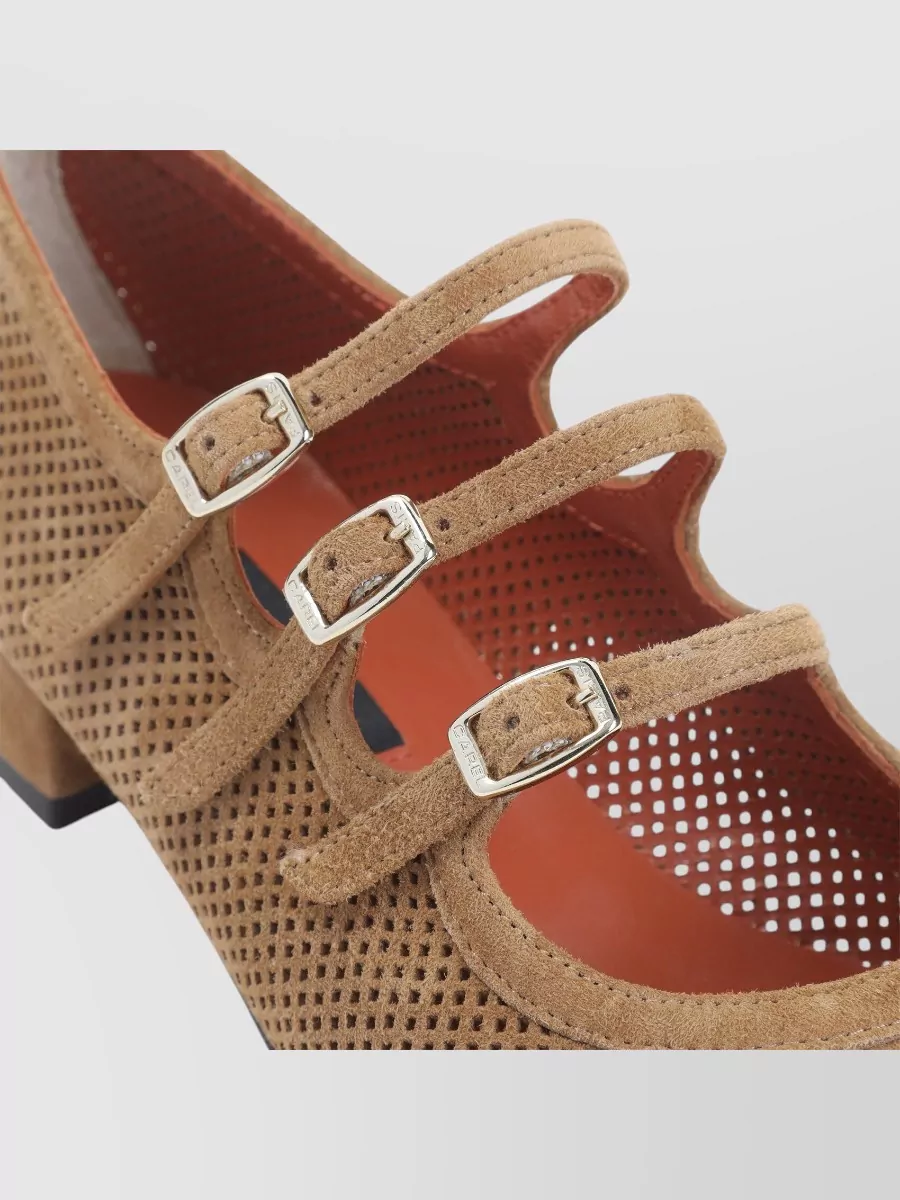 Carel Paris Suede Leather Mary Jane Ballerina Shoes