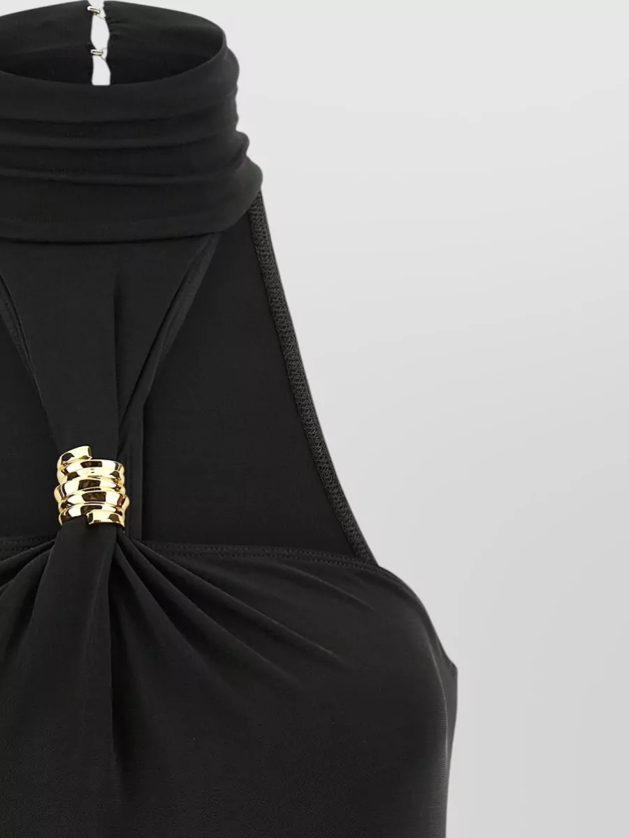 Elisabetta Franchi Halterneck Bodysuit Featuring Jewel Detailing