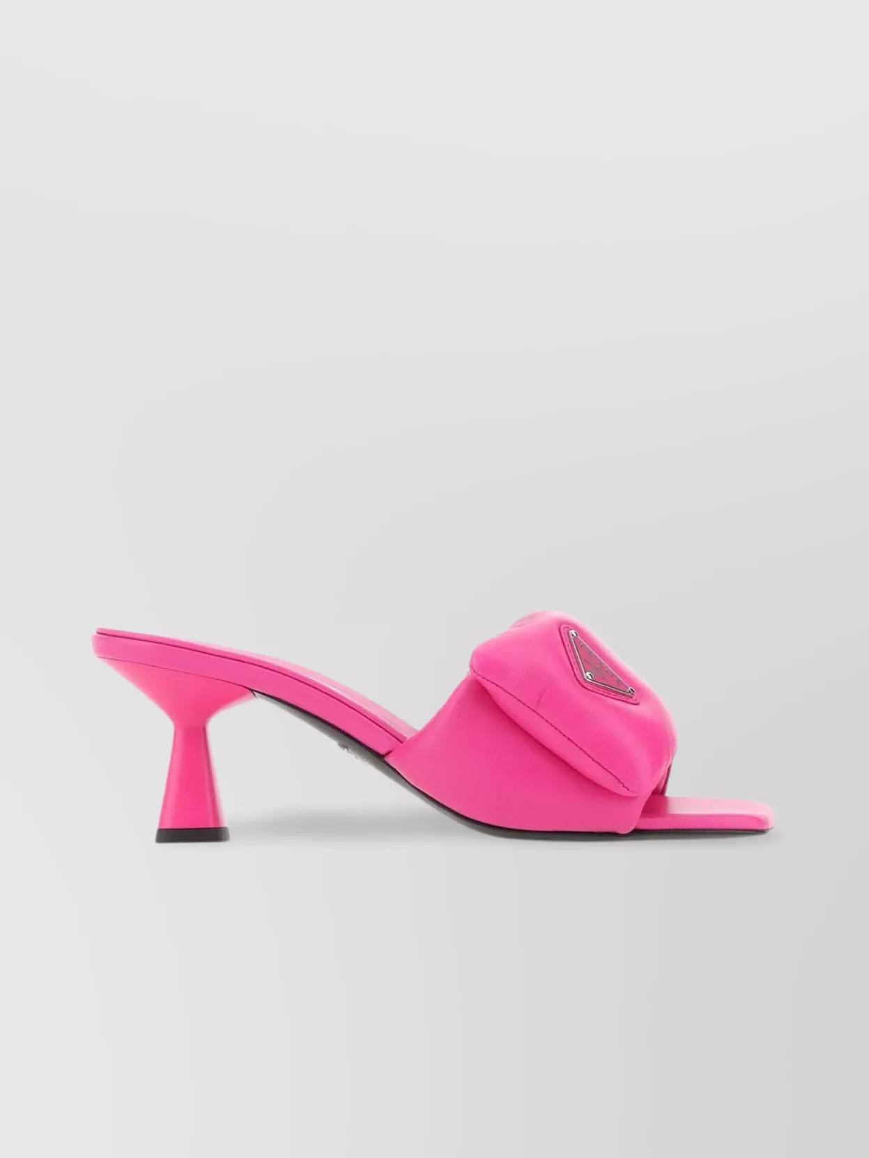 Shop Prada Distinctive Squared Toe Heeled Mules In Pink
