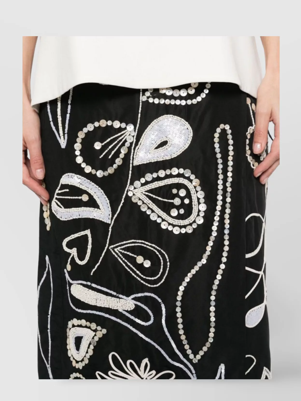 Forte Forte Embroidered A-Line Midi Skirt