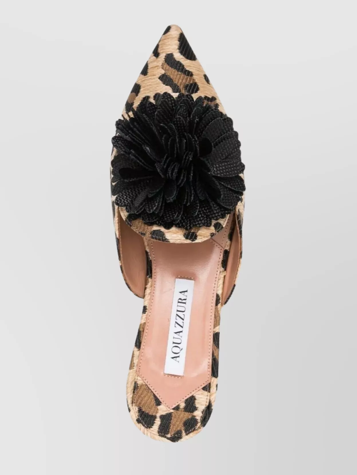 Aquazzura Floral Leopard Pointed Toe Mule