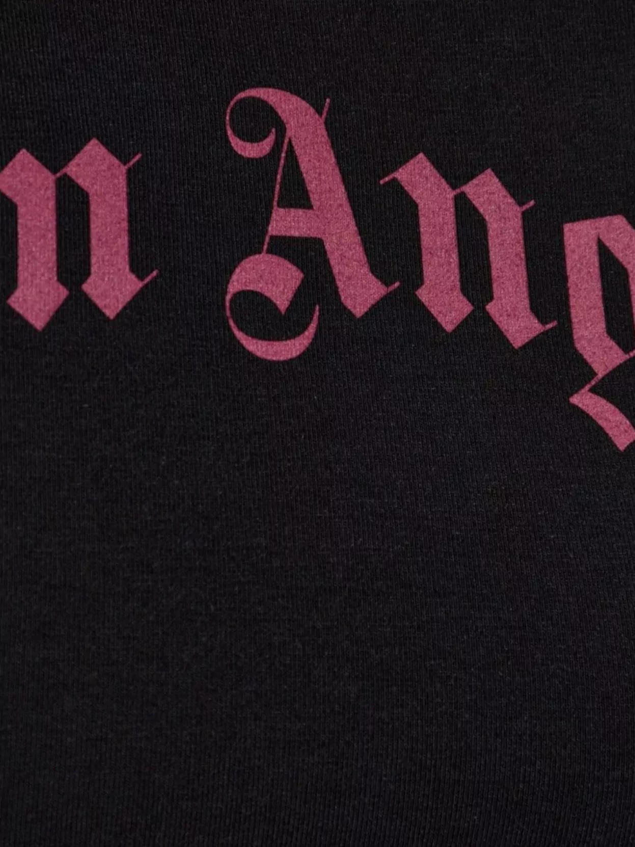 Palm Angels Short Sleeve Cropped Crew Neck Top
