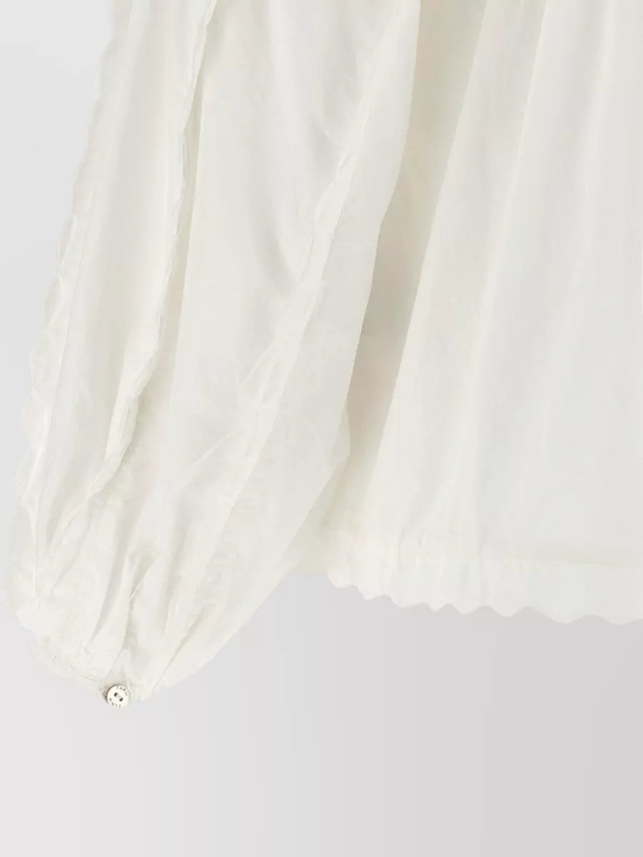 Farm Rio Cotton Square Neck Long Sleeve Blouse