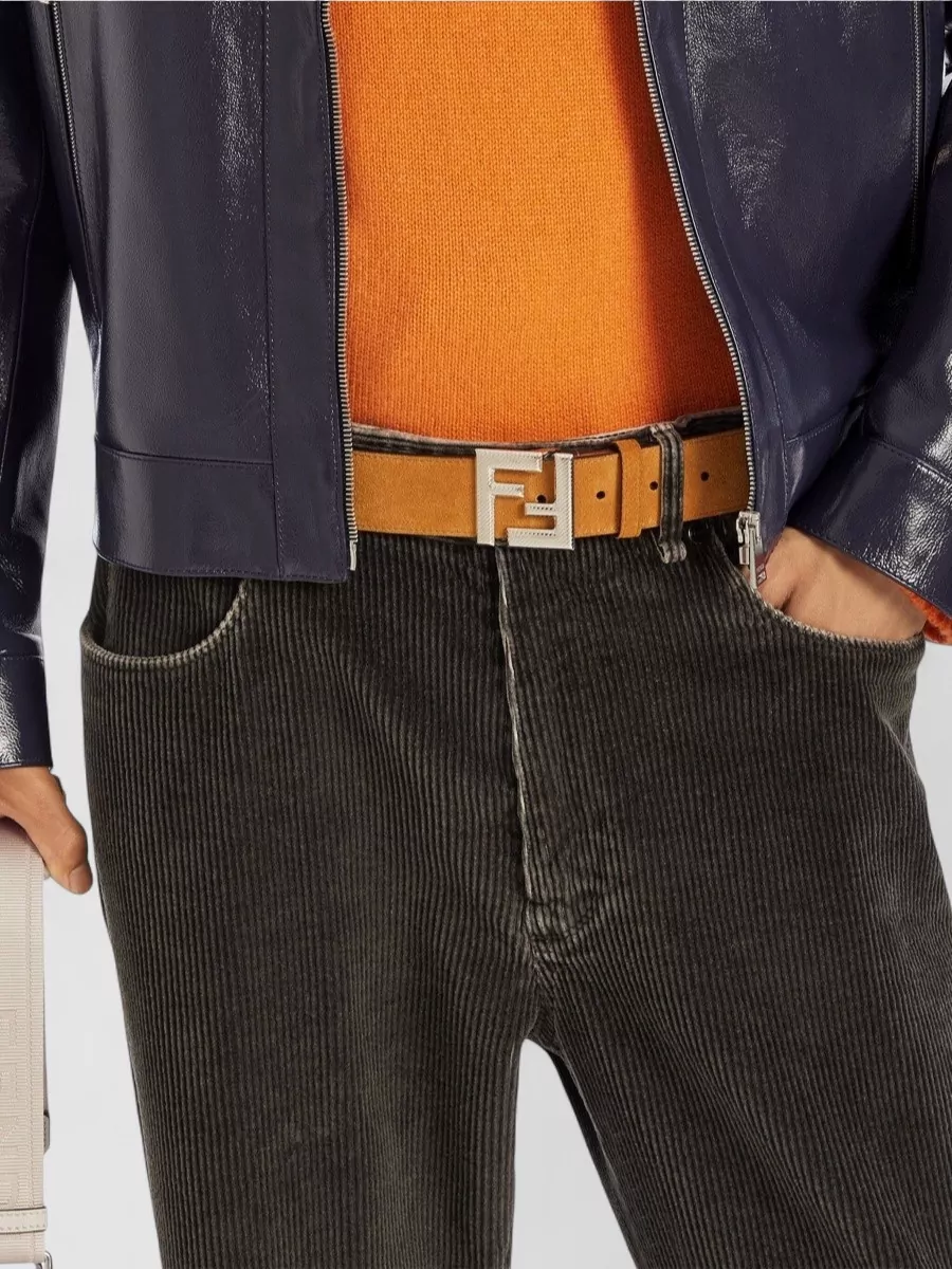 Fendi Leather Slim Belt