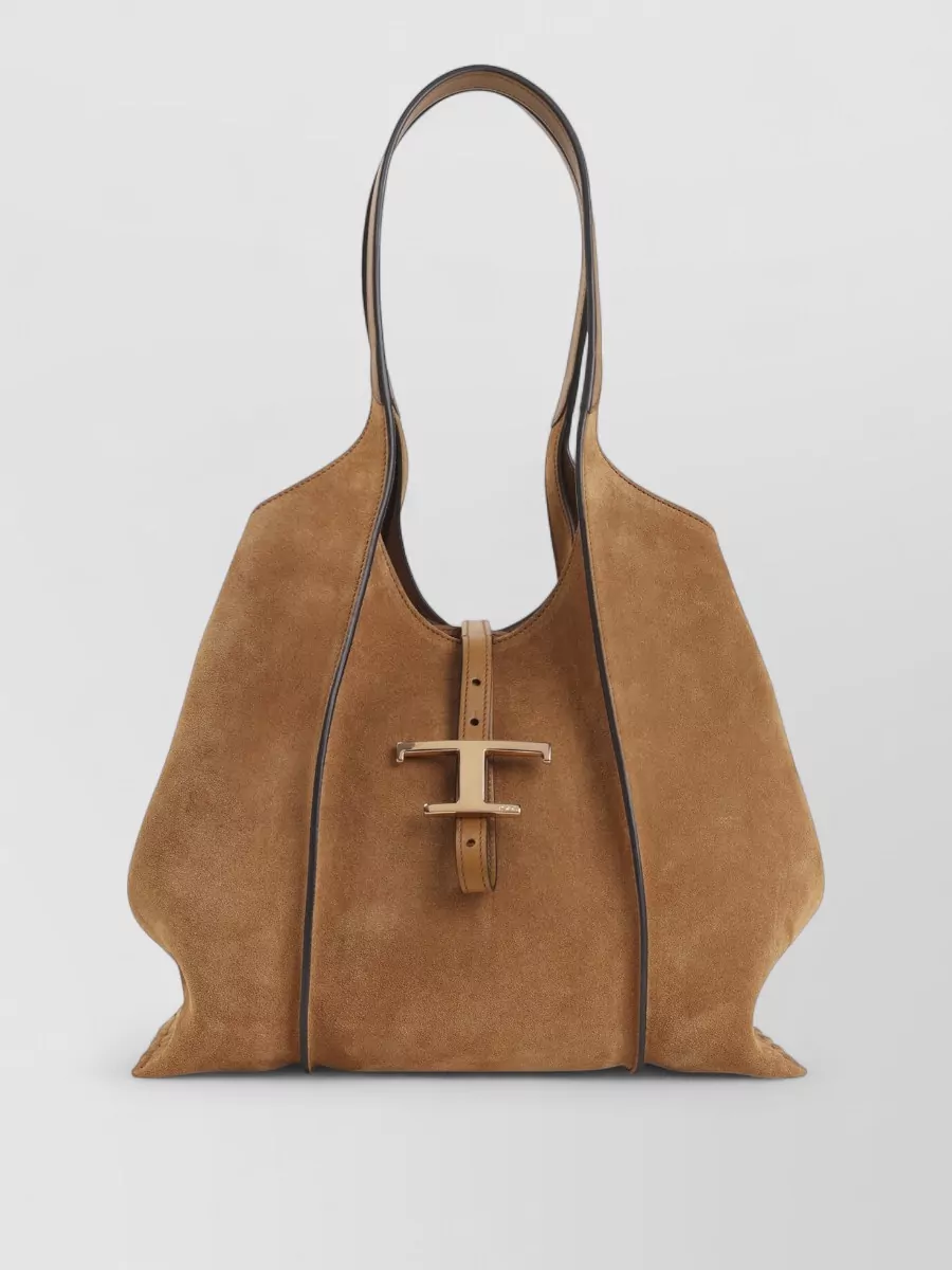 Tod's T Timeless Small Suede Tote Bag