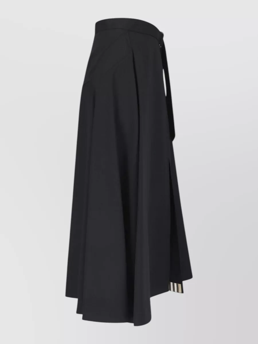 Burberry Wool Twill High-Rise Midi A-Line Skirt