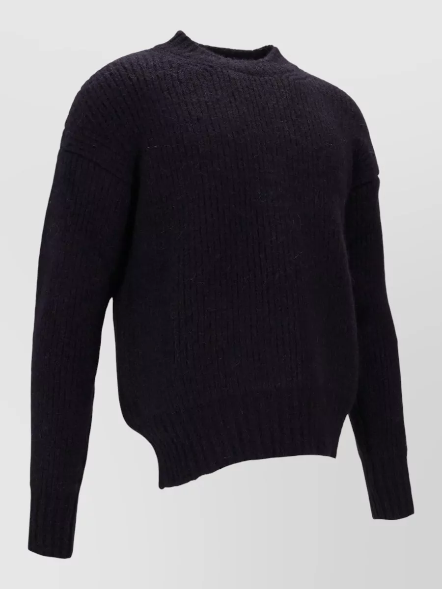 Saint Laurent Knit Crew Neck Sweater Dropped Shoulders