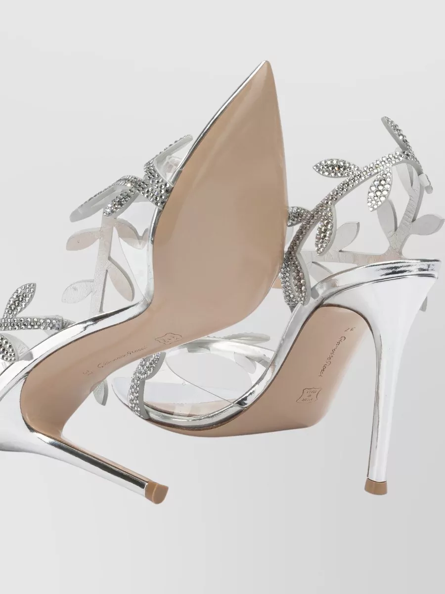 Gianvito Rossi Crystal Flavia Sandals 105Mm Leaf Motif