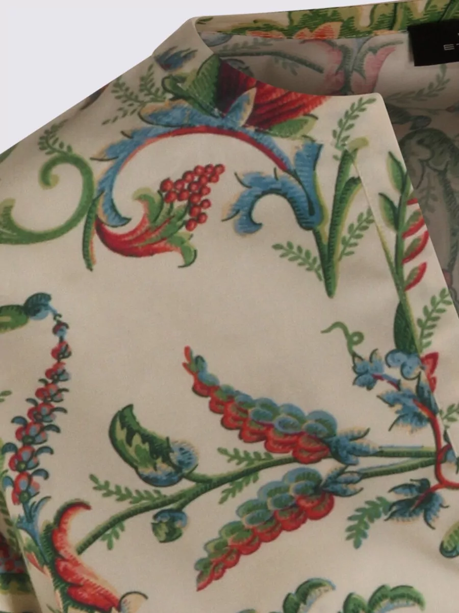 Etro Long Sleeve Top V Neck Floral
