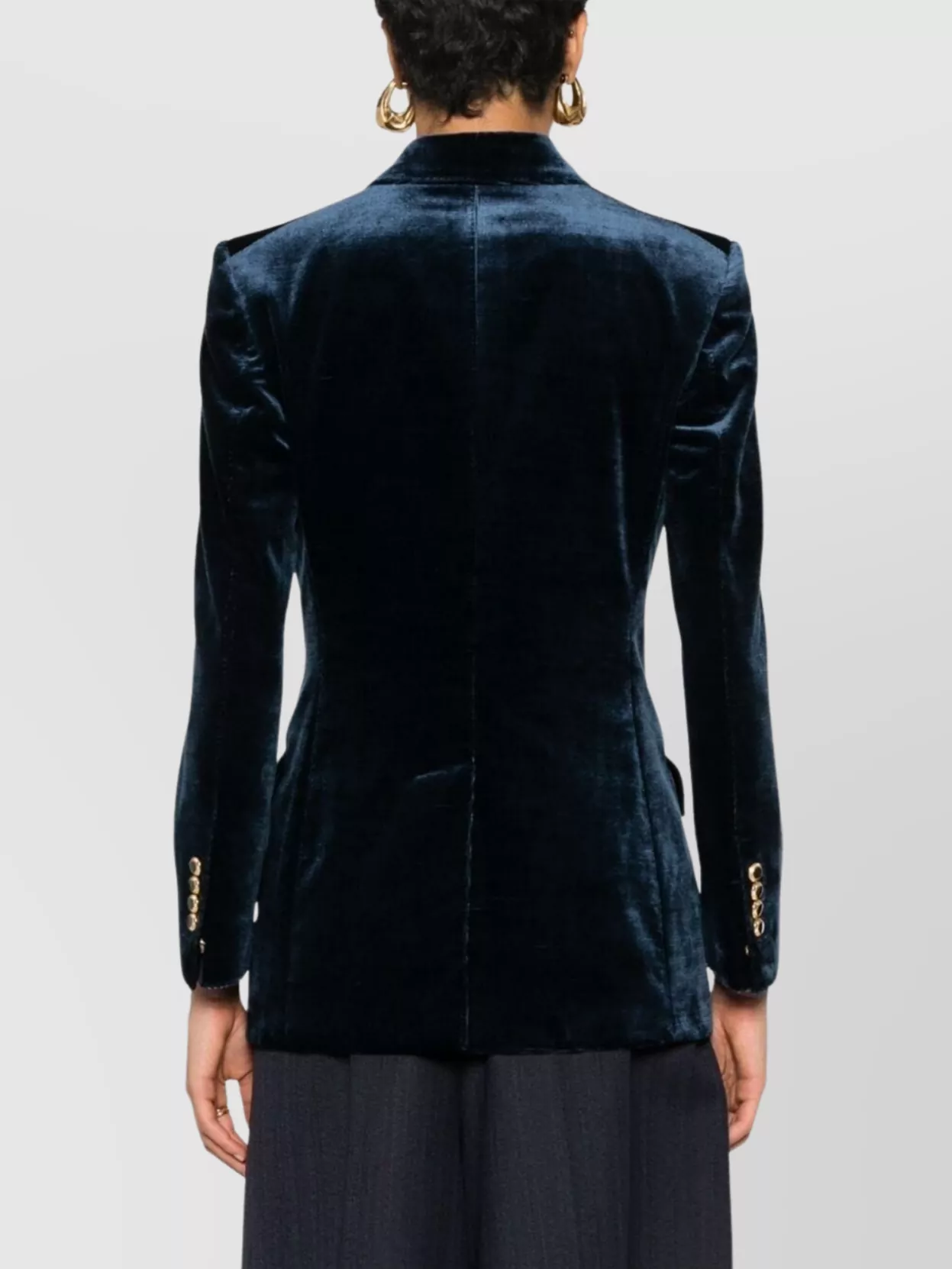 Tom Ford Velvet Double-Breasted Jacket Gold Buttons