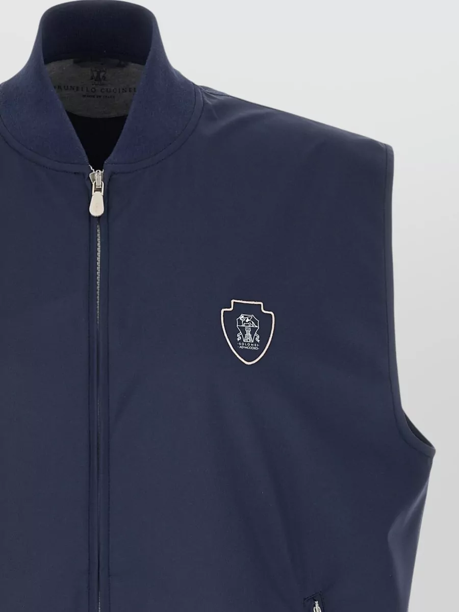 Brunello Cucinelli Nylon Vest Logo Detail Side Pockets