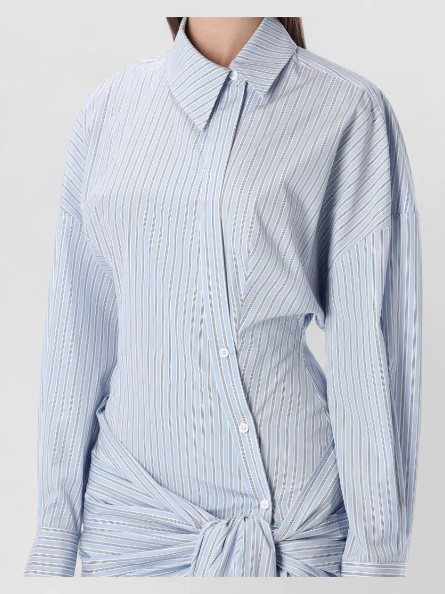 The Attico Urban Striped Mini Dress Draping