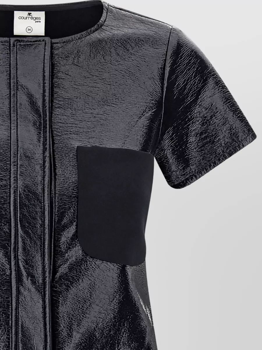 Courrèges Vinyl Short-Sleeve A-Line Mini Dress