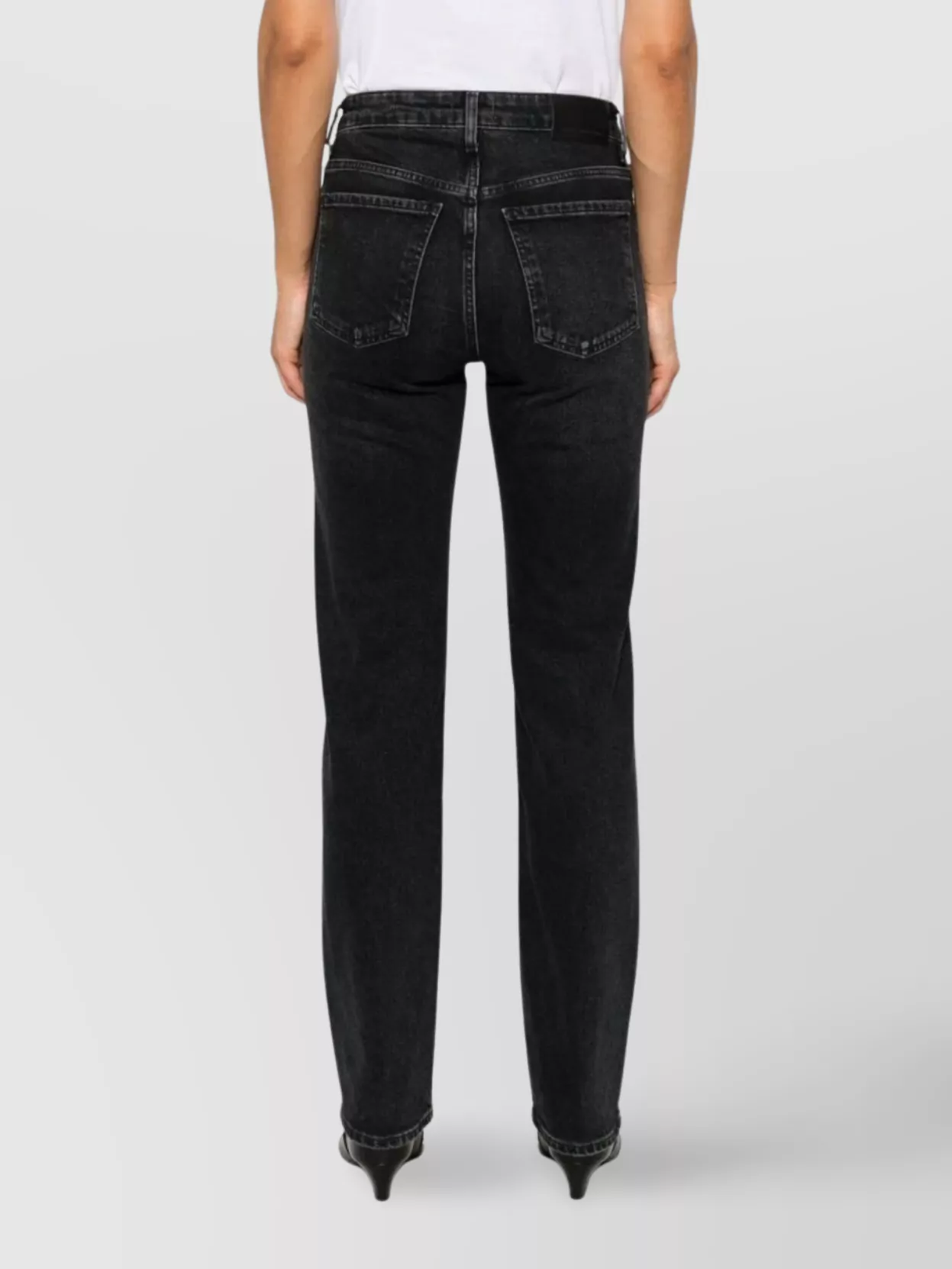 Citizens Of Humanity High-Rise Straight Leg Jeans With Contrast Stitching