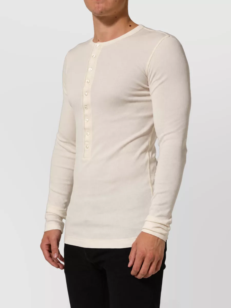Dolce&Gabbana Cotton Long-Sleeve Henley T-Shirt