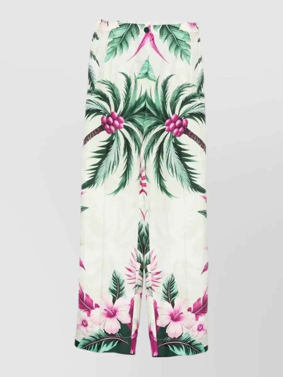 F.r.s For Restless Sleepers Silk floral print wide-leg trousers