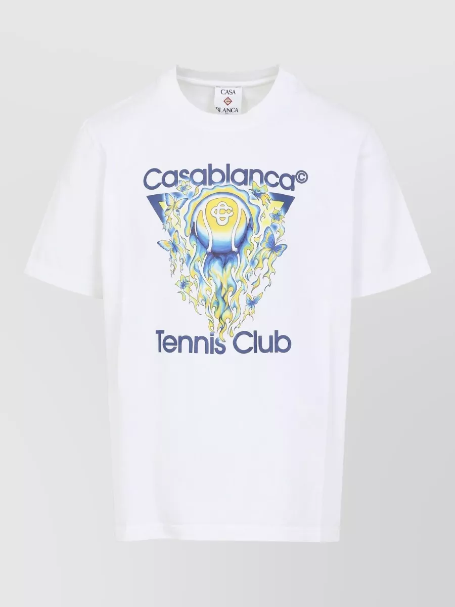 Casablanca Tennis Club Iconic Graphic Crew T Shirt