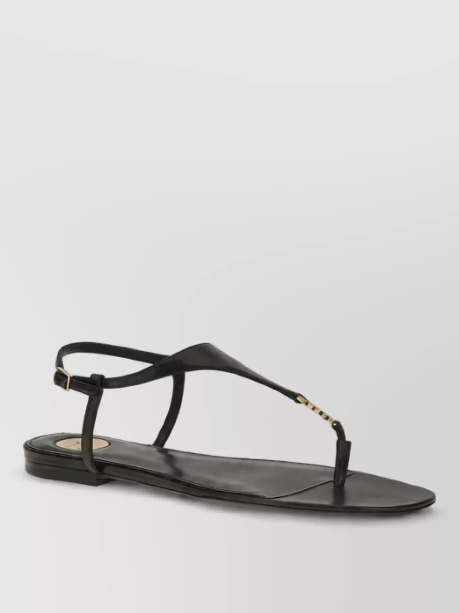 Saint Laurent leather flat slides