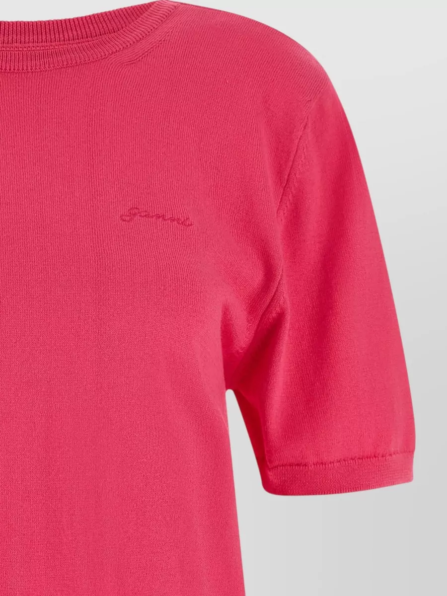 Ganni Organic Cotton Knotted Bare Back Short-Sleeve Sweater