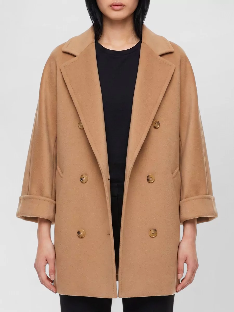 Max Mara cashmere-blend oversized double-breasted short coat