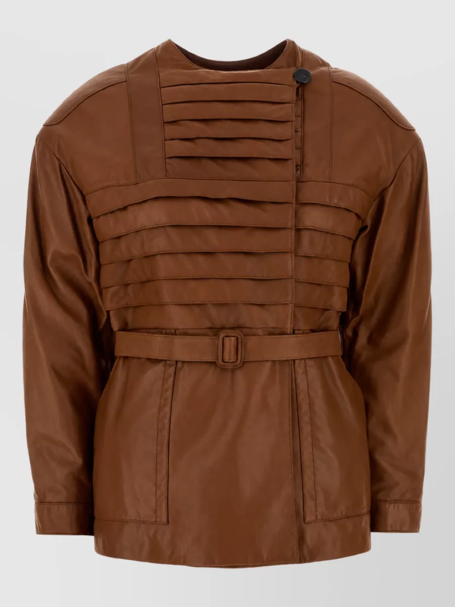 Giorgio Armani lamb leather single breasted coat