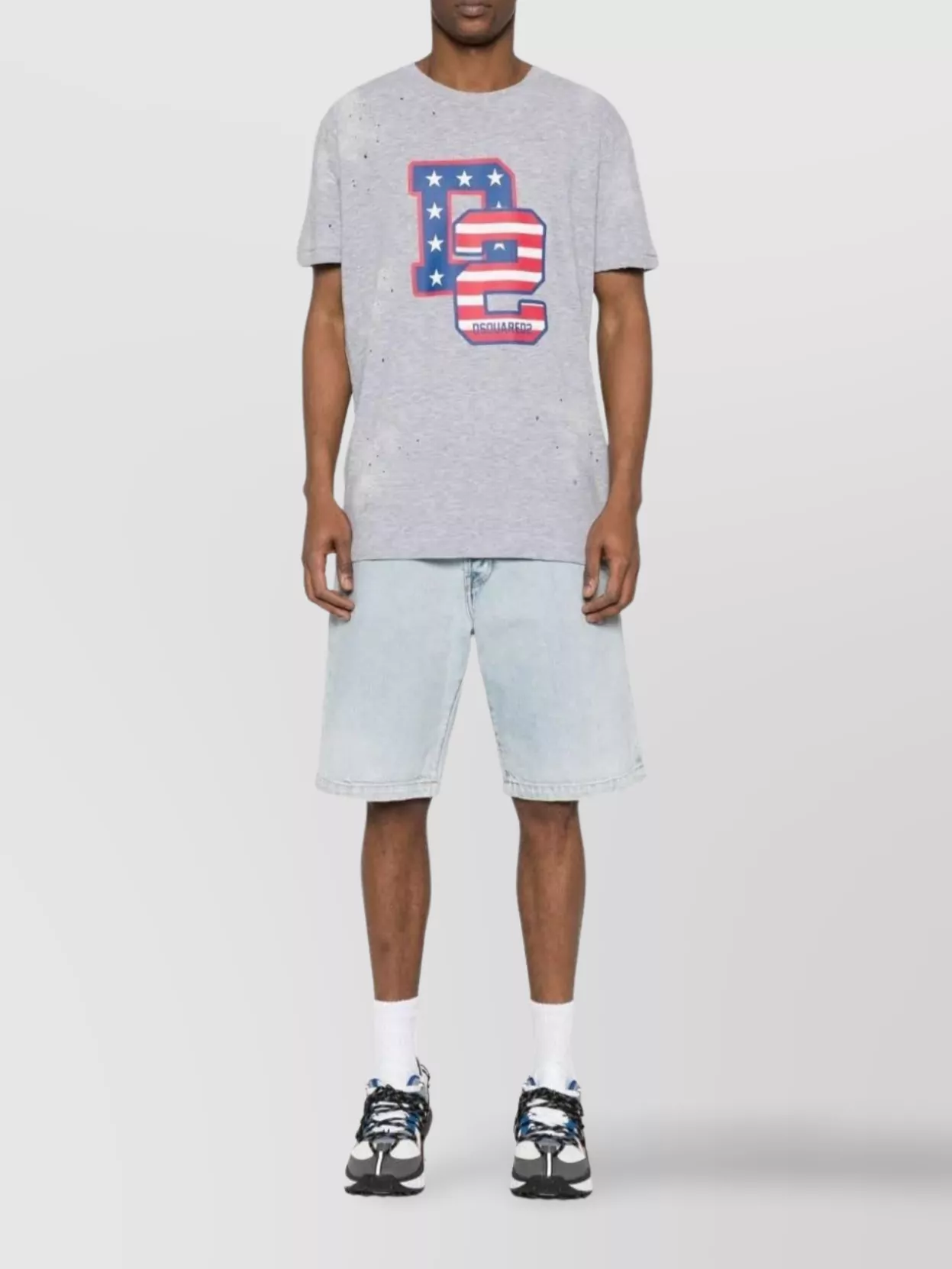 Dsquared2 Fitted Muscle T-shirt Featuring Graphic Print In Gray