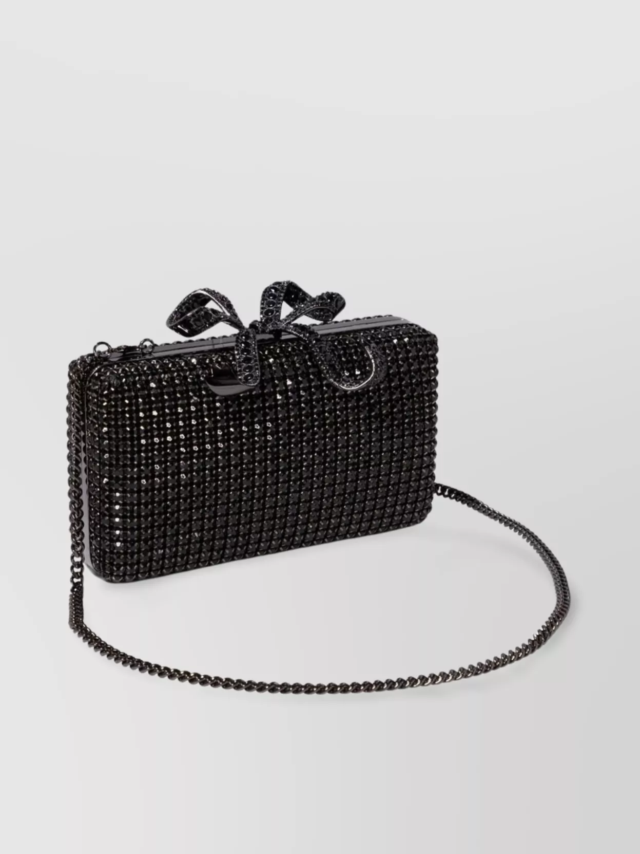 SELF-PORTRAIT RECTANGULAR BOW RHINESTONE CHAIN SHOULDER BAG