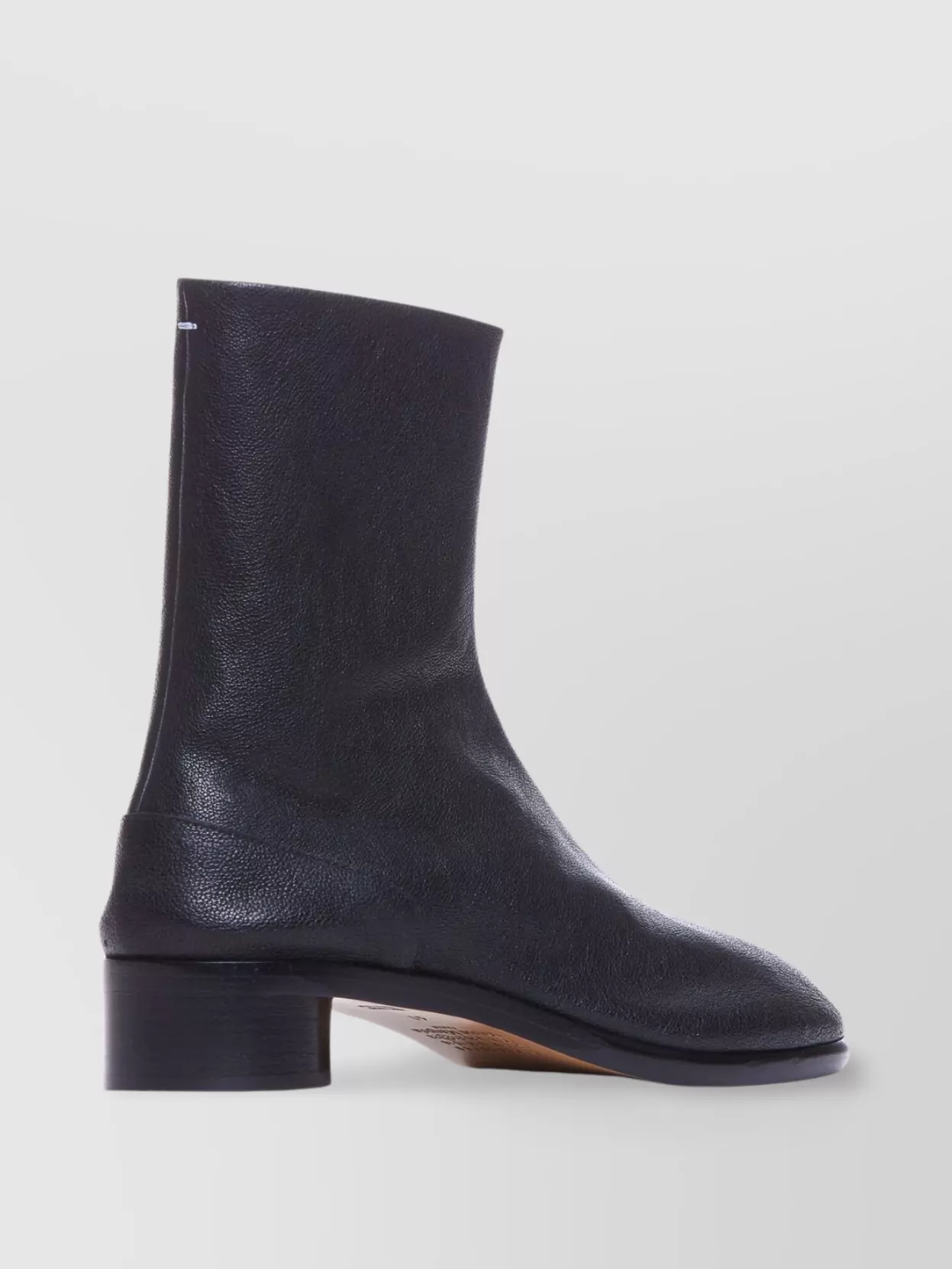 Maison Margiela Block Heel Leather Ankle Boots