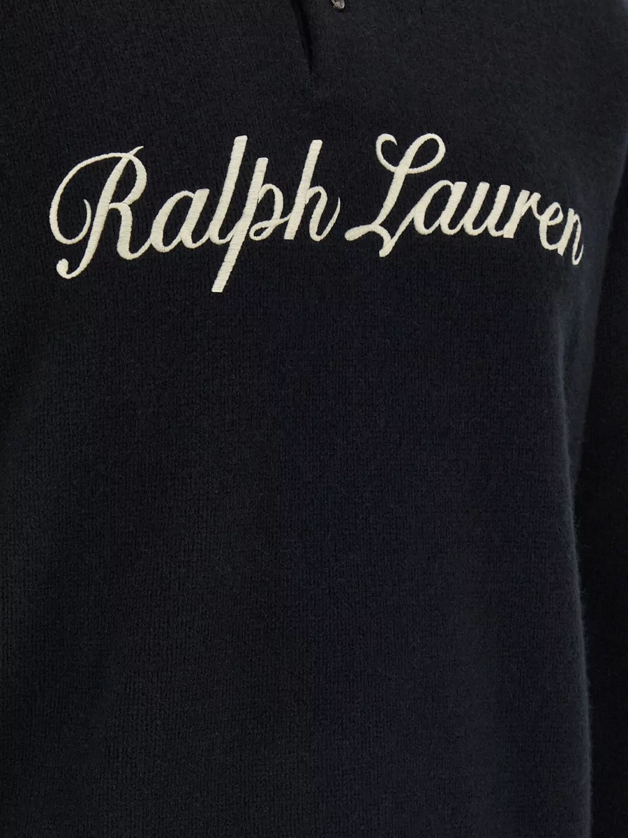 Polo Ralph Lauren Wool Alpaca Logo-Intarsia Polo Sweater