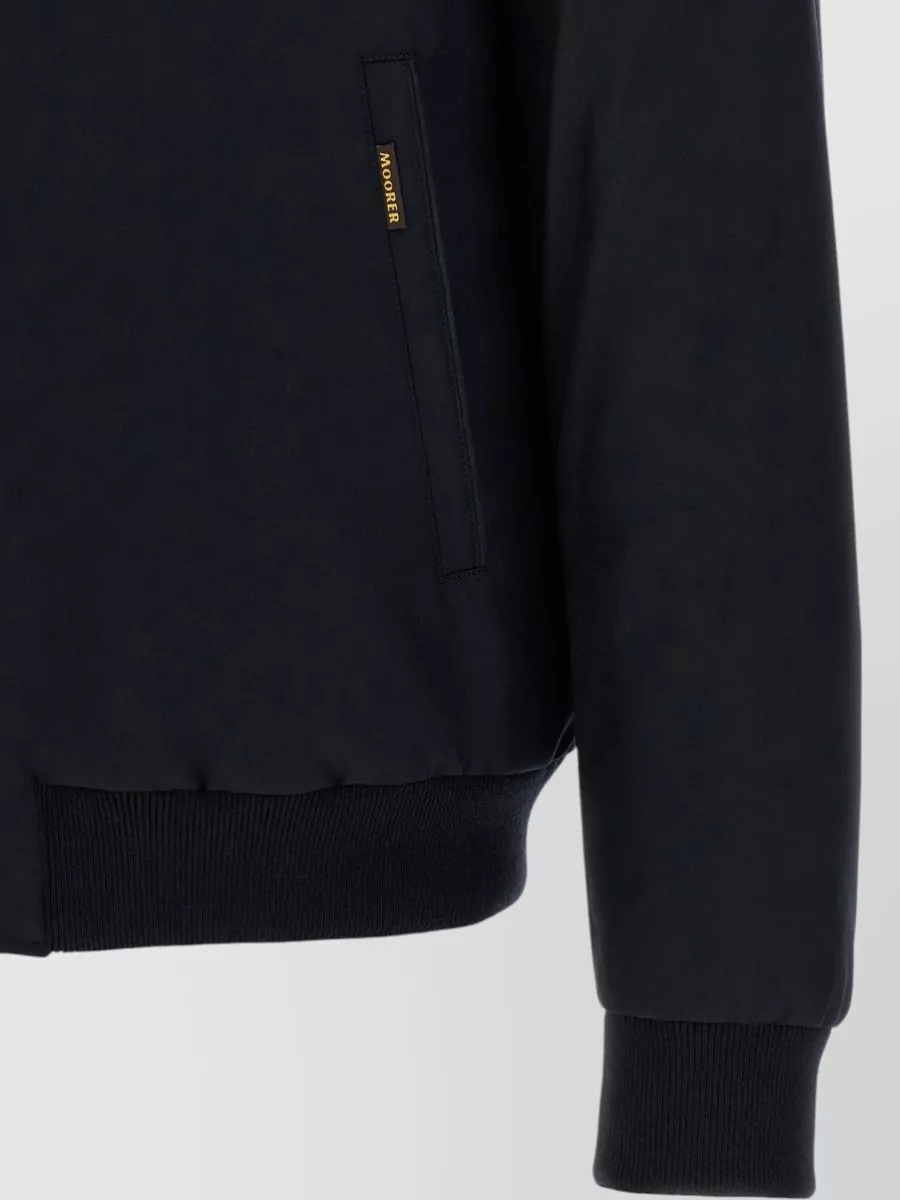 Moorer Single-Breasted Wool Cashmere Quilted Bomber Jacket
