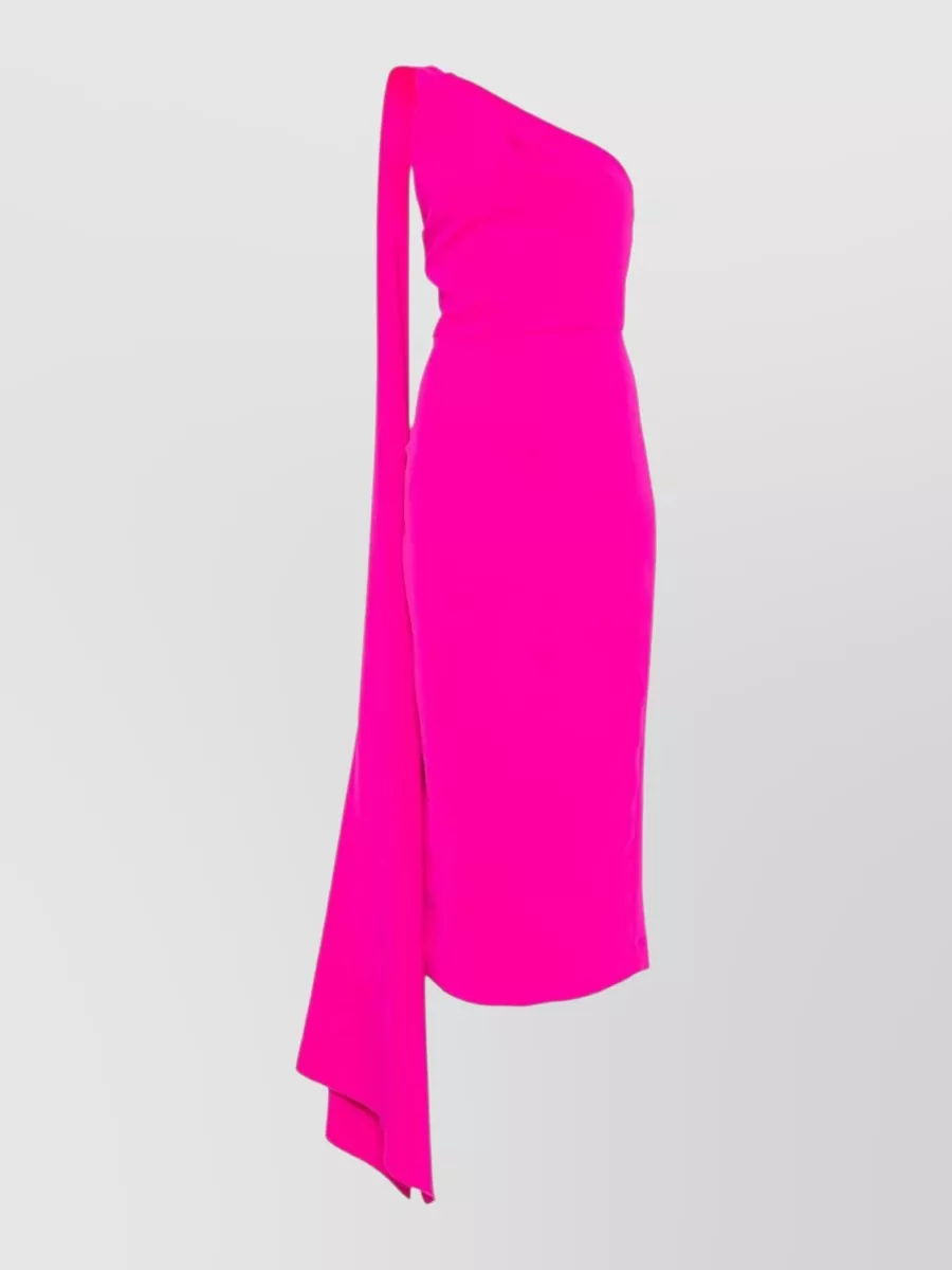 Solace London Crepe One-Shoulder Midi Dress