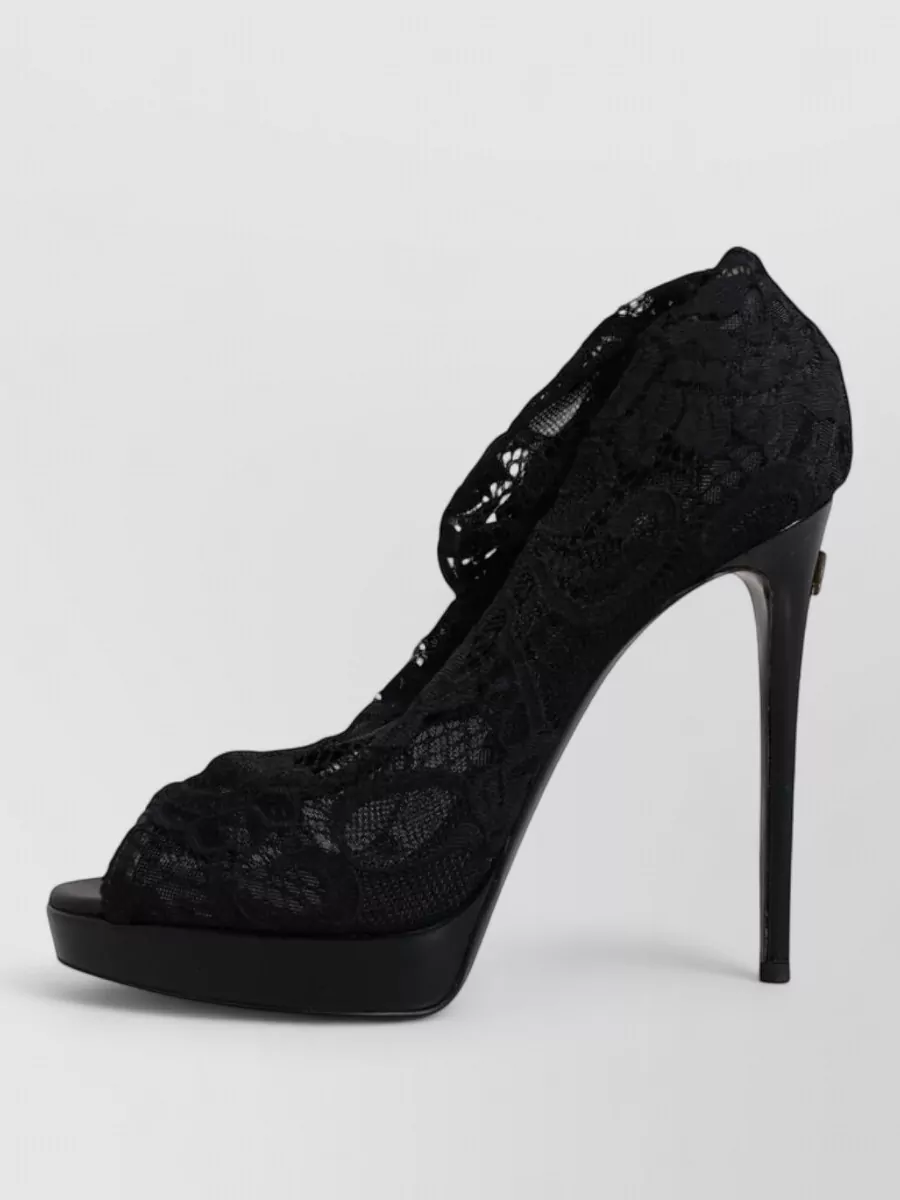 Dolce&Gabbana Lace Peep-Toe Platform Pumps