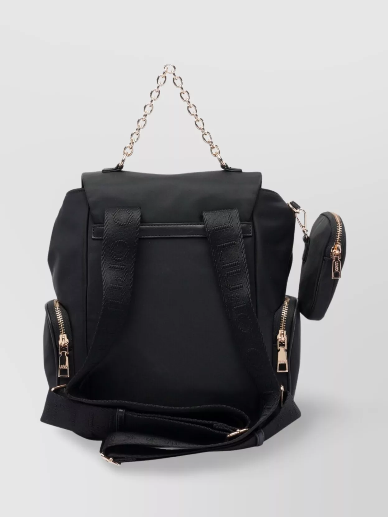 LIU •JO BACKPACK WITH CHAIN HANDLE AND MULTIPLE POCKETS