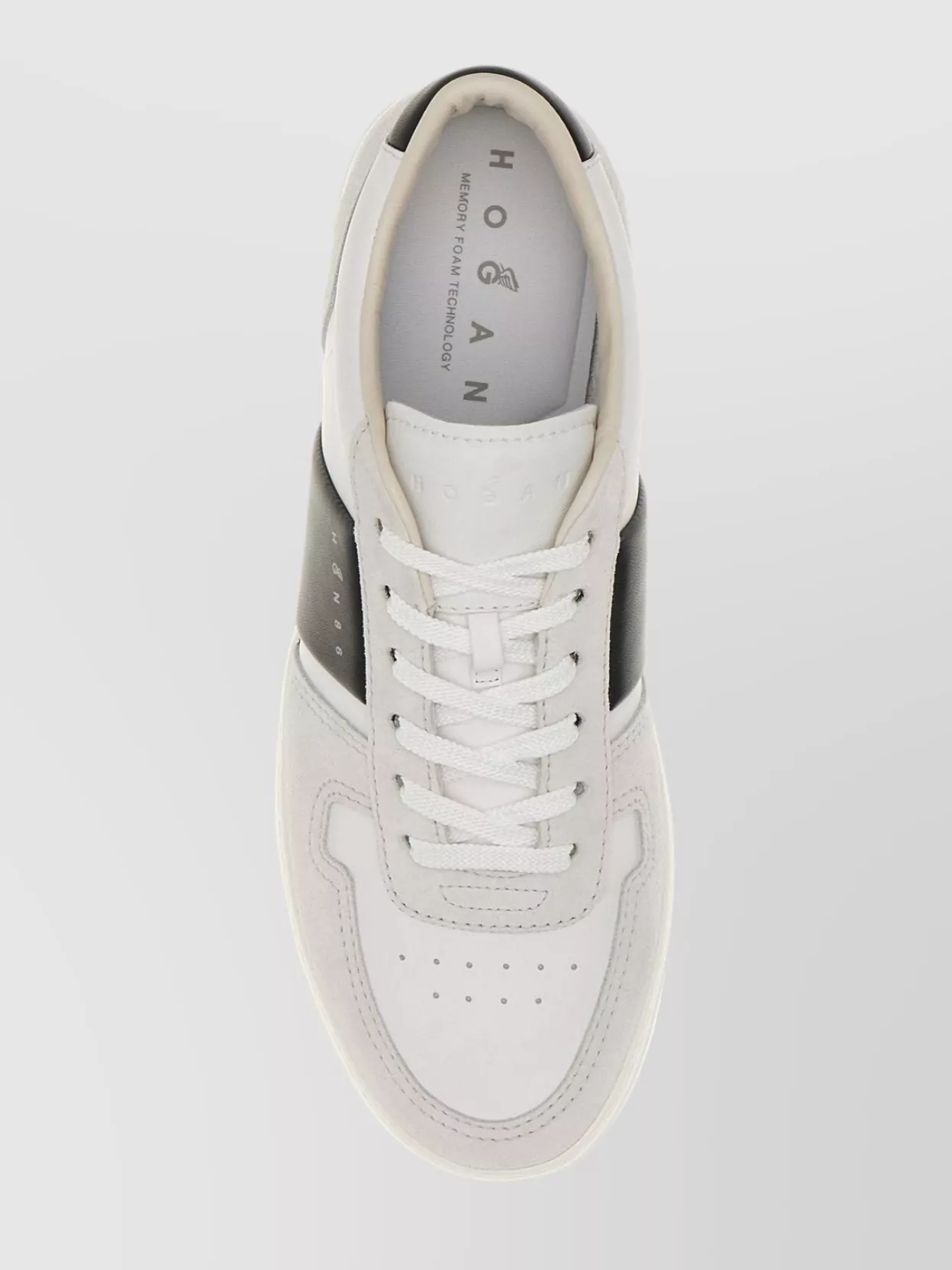 Hogan Multicolor Leather And Suede Sneakers With Rubber Sole In Black