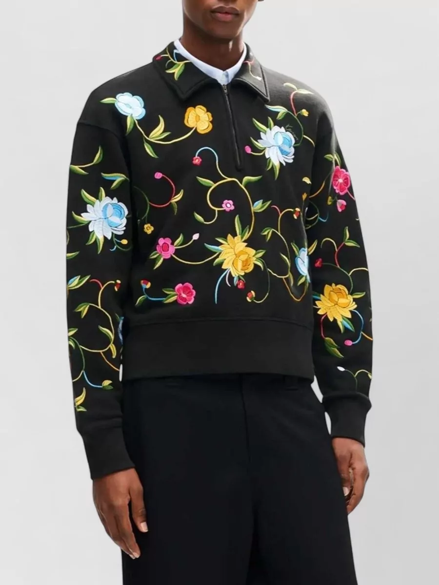 Kenzo Cotton Embroidered Half-Zip Sweatshirt