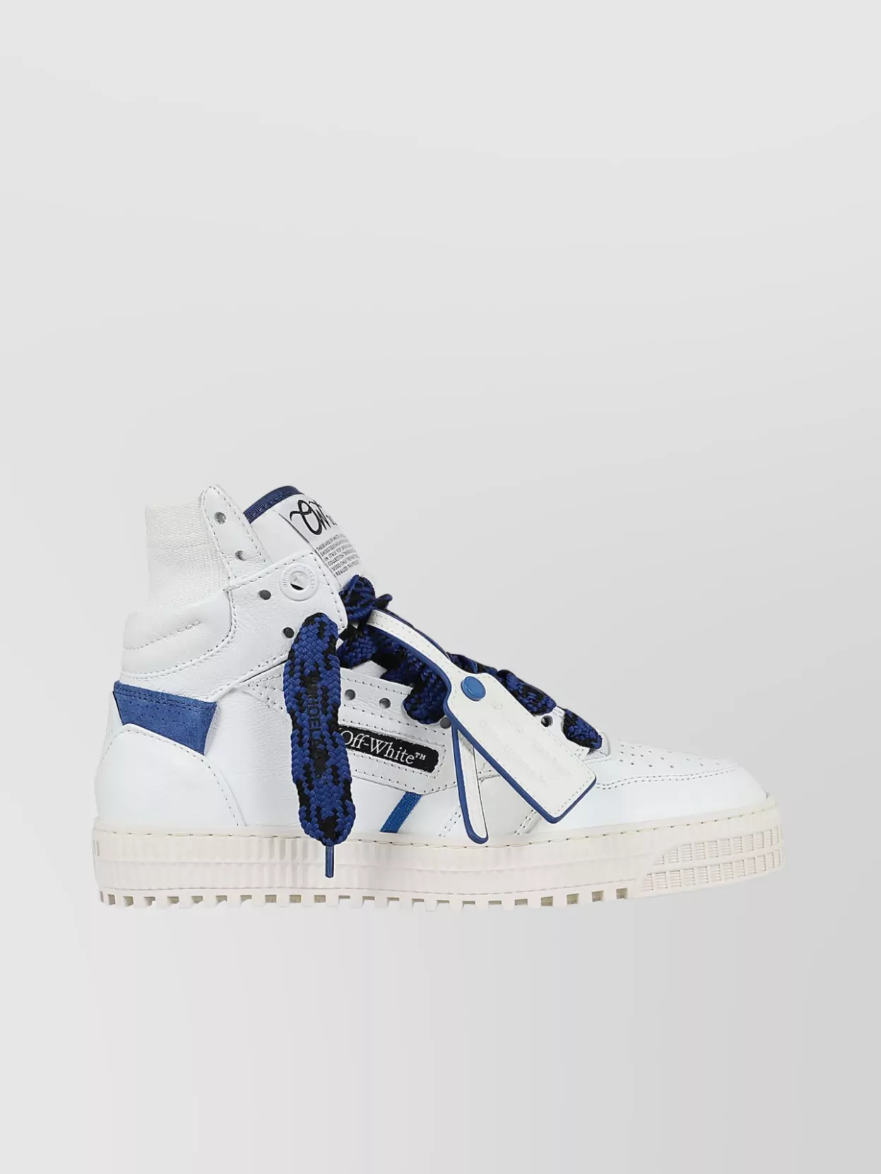 Shop Off-white High-top Leather Sneakers With Ankle Strap Detail