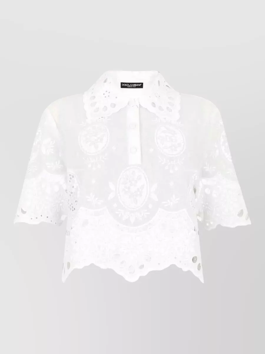 Dolce&Gabbana cotton cropped short sleeve polo shirt