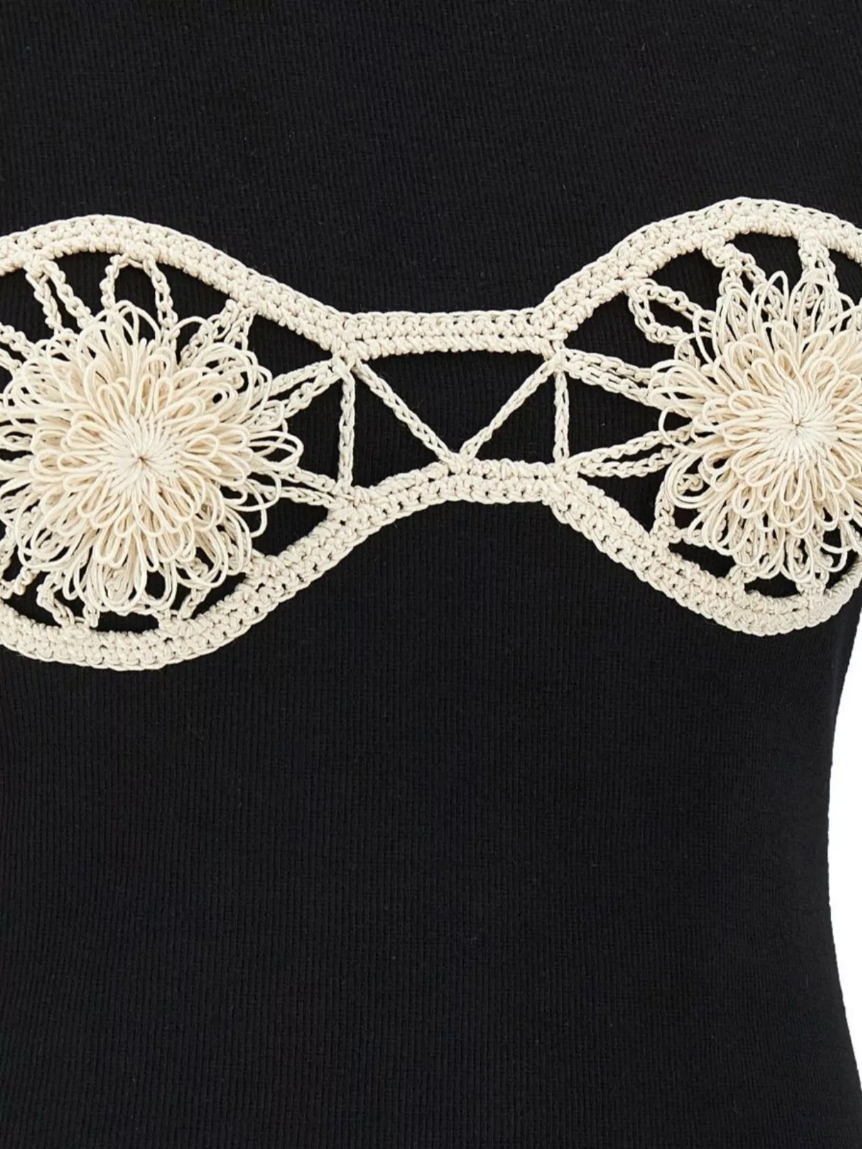 Magda Butrym Ribbed Sleeveless Crochet Detail Top