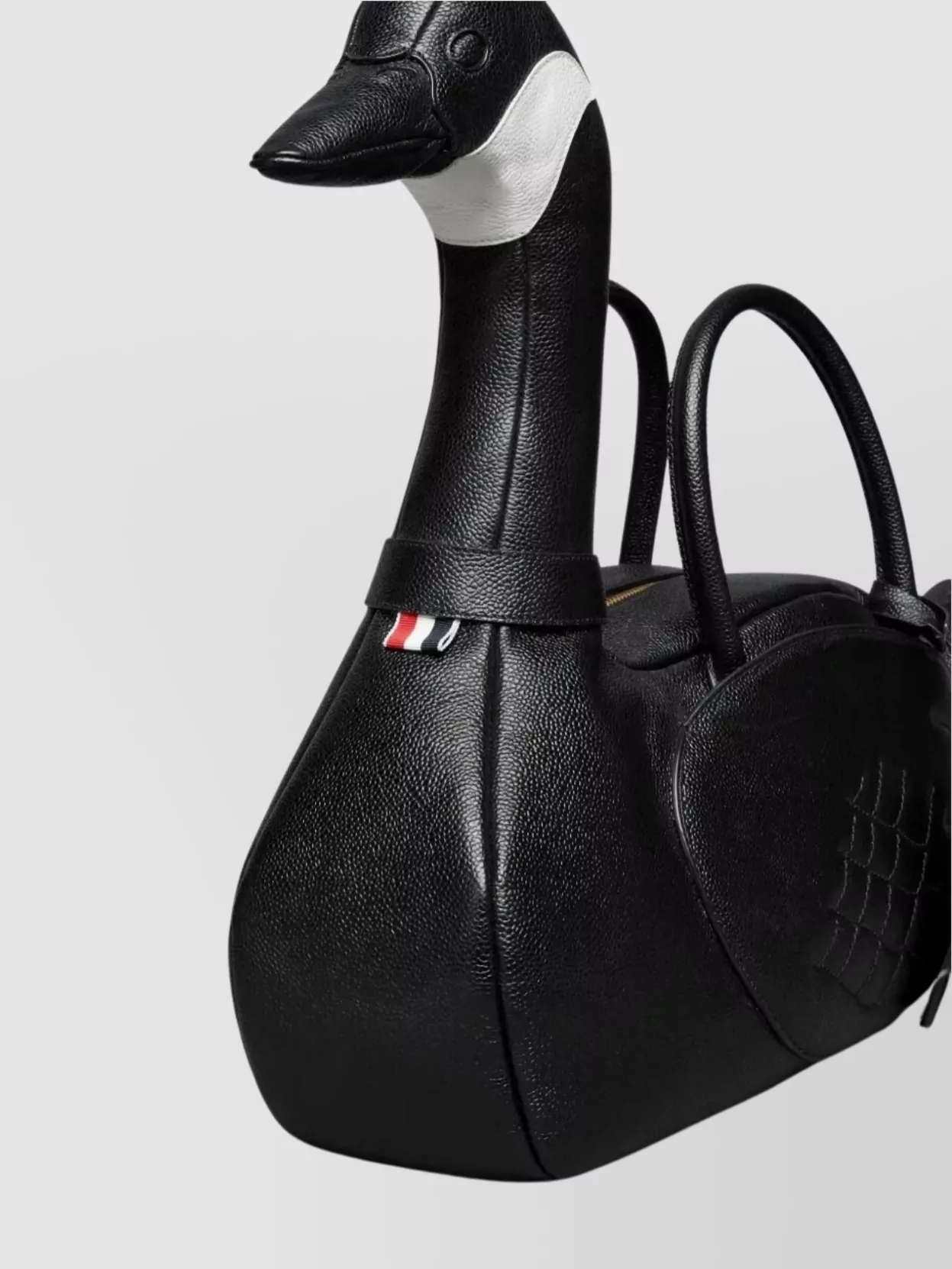 Thom Browne Swan Tote Bag In Pebble Grain Leather