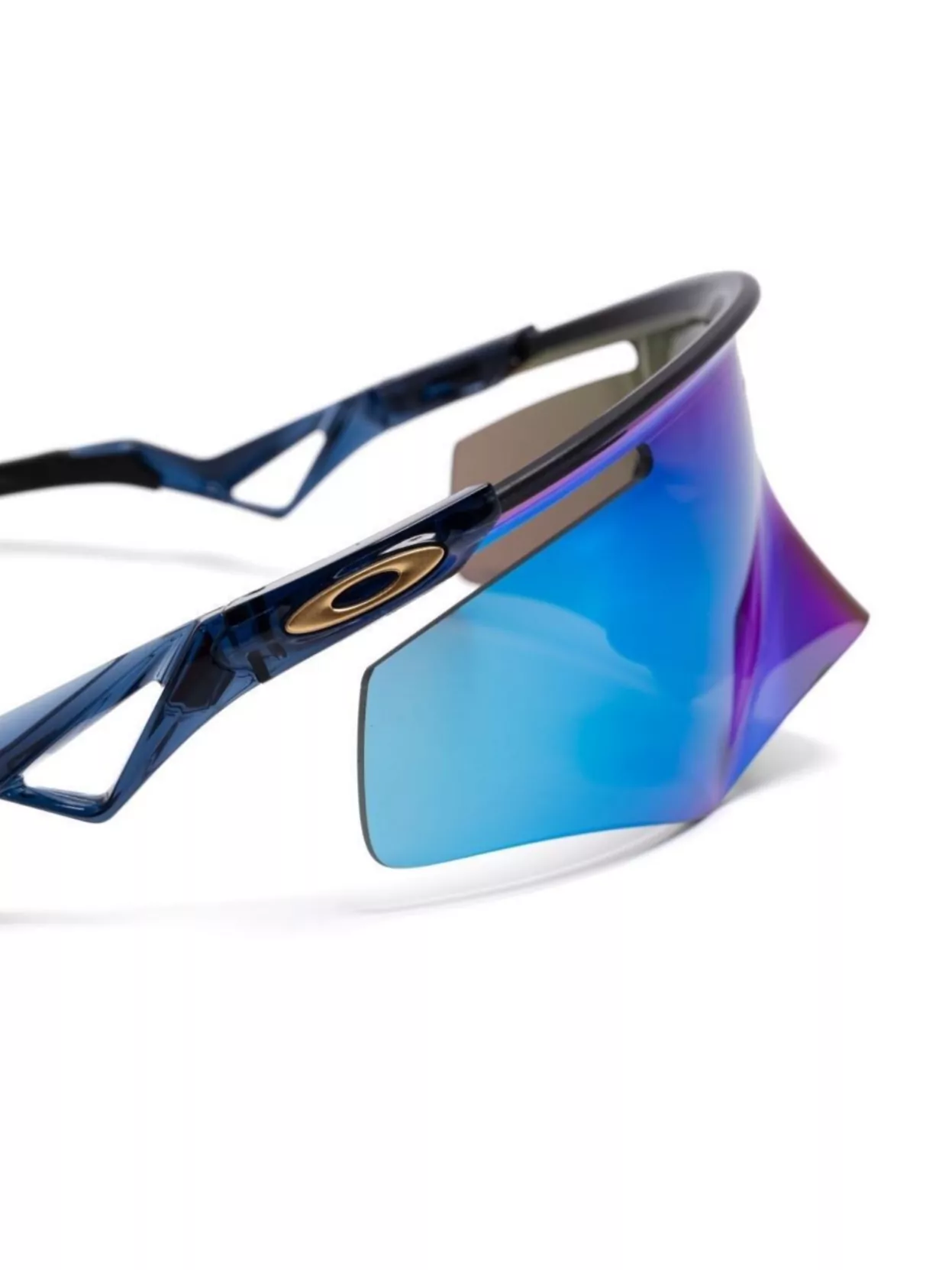 Oakley Sunglasses With Blue Lenses And Curved Temples