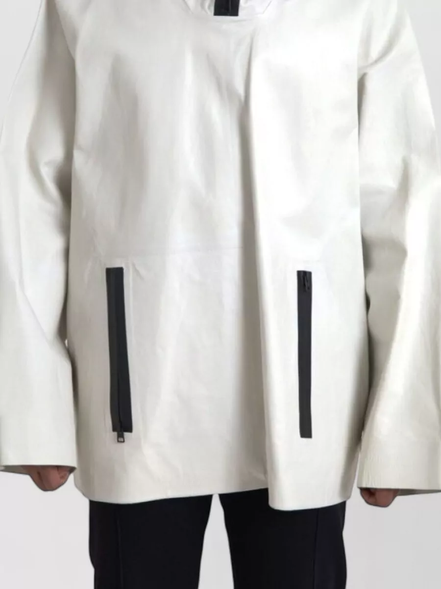 Bottega Veneta leather oversized hooded jacket