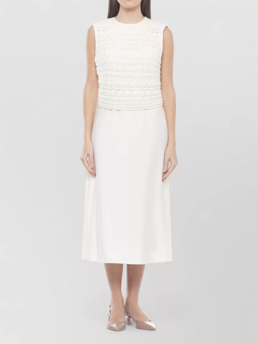 Fabiana Filippi Sleeveless Round-Neck Knee-Length Dress