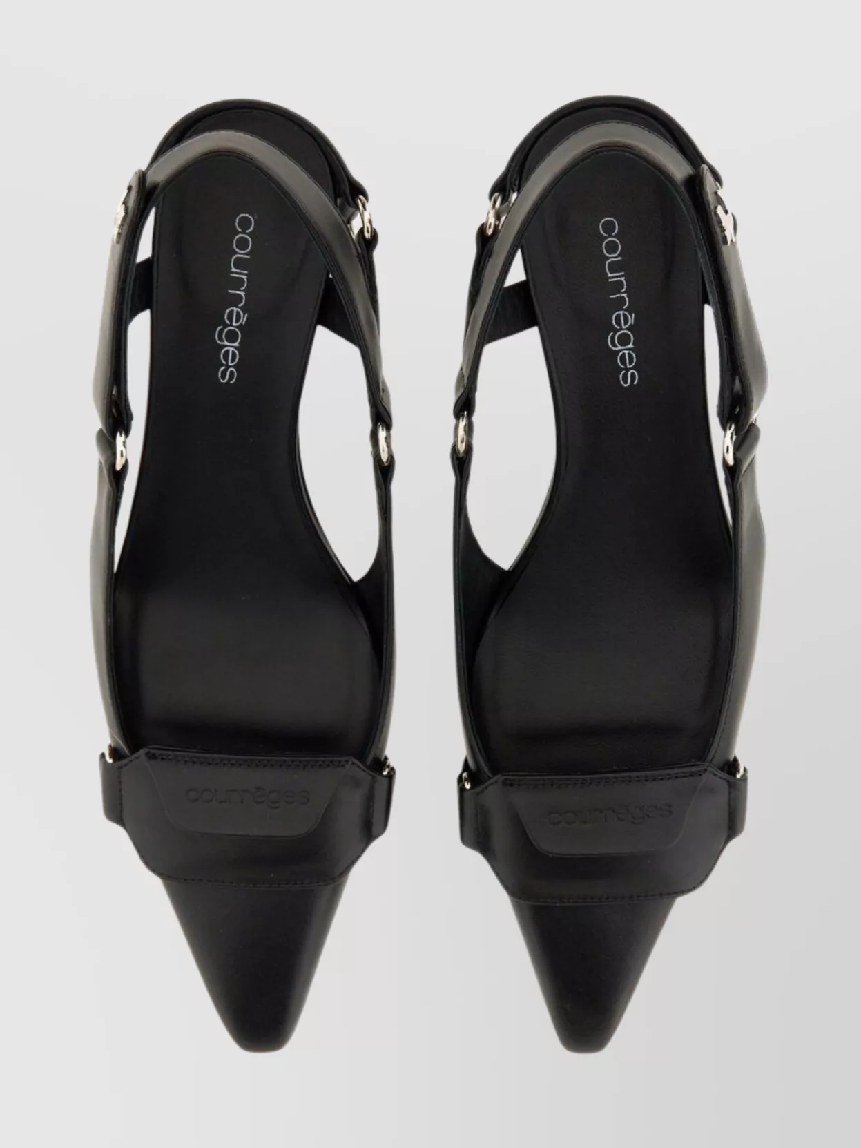 Courrèges "Racer" Kitten Heel Metal Hardware Pumps