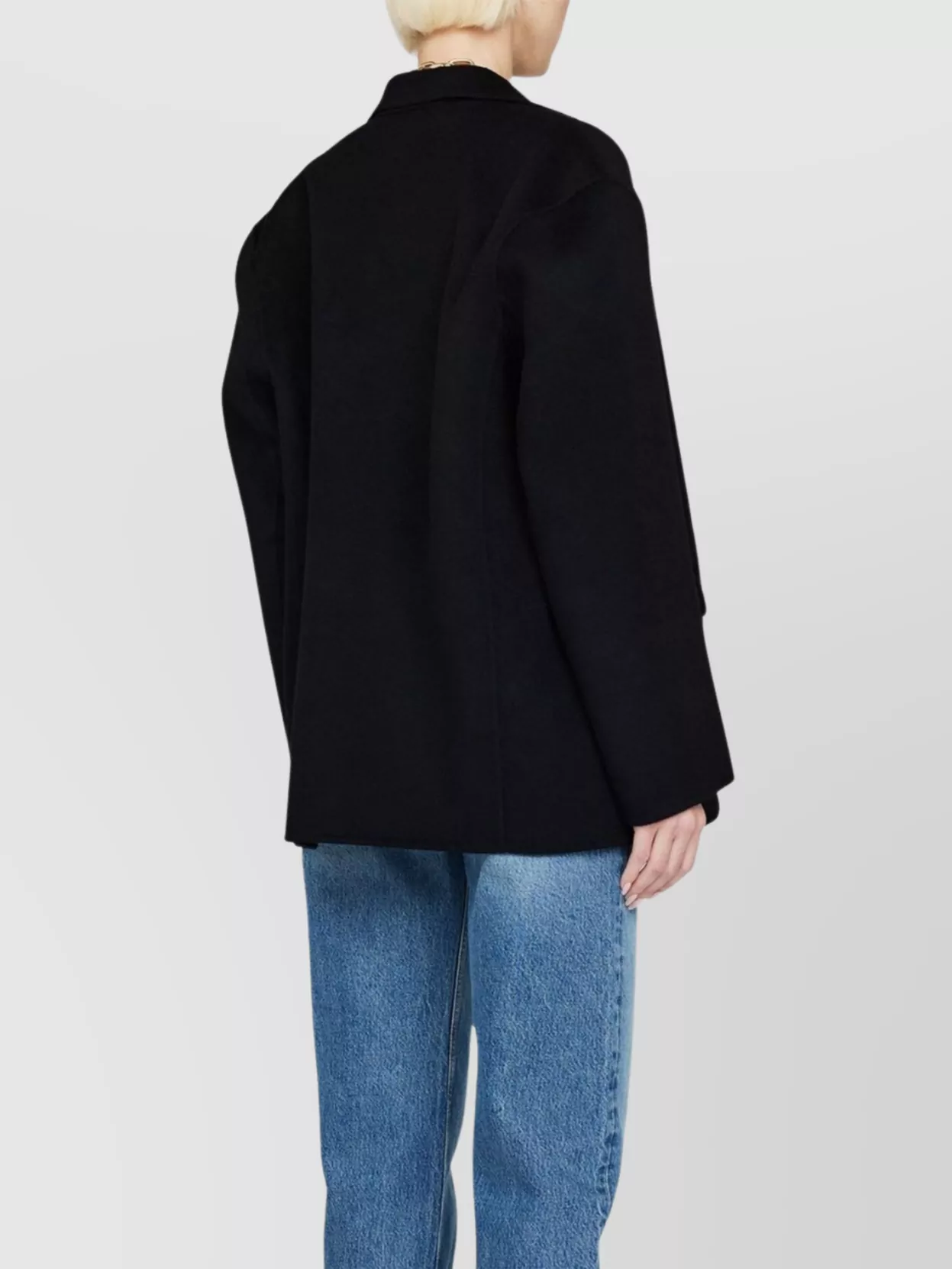 Shop Anine Bing Oversized Wool-cashmere Blazer With Pockets And Padded Shoulders