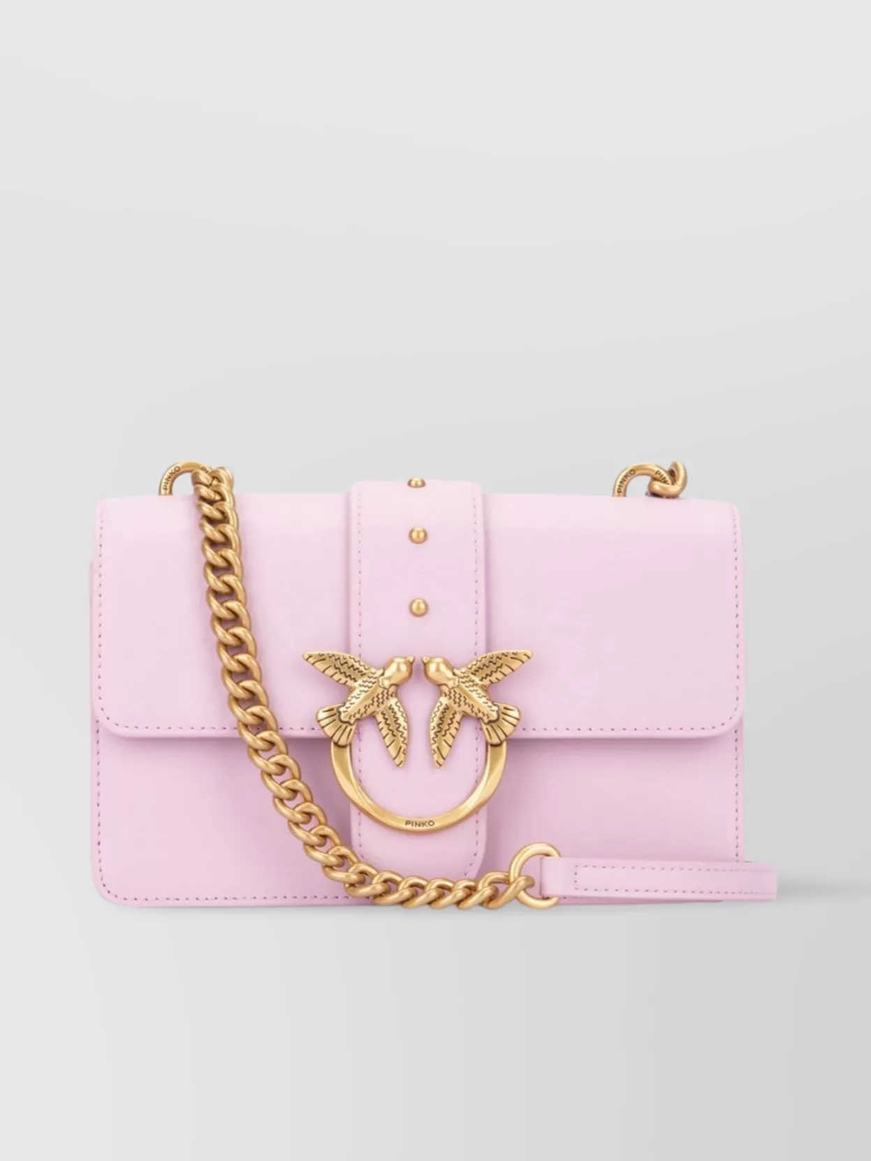 Shop Pinko Love Simply Strap Chain Shoulder Bag In Pastel